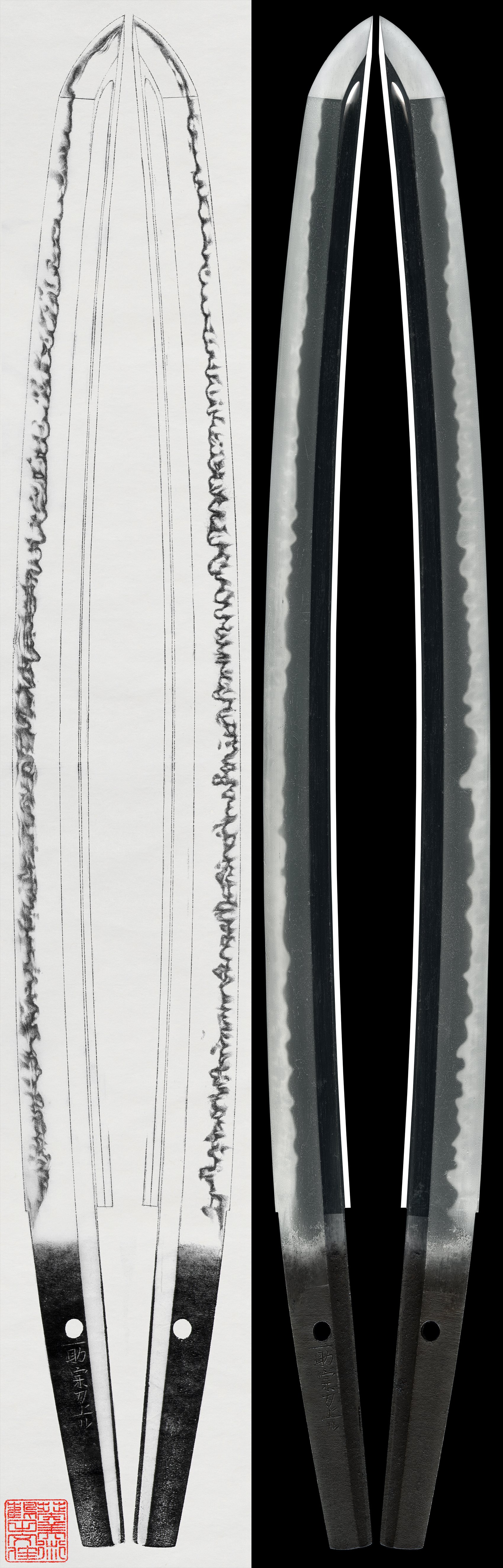 Daisho: Wakizashi: Ichimonji(NBTHK Juyo Token) Katana: Hokke(NBTHK Tokubestsu Hozon Token)