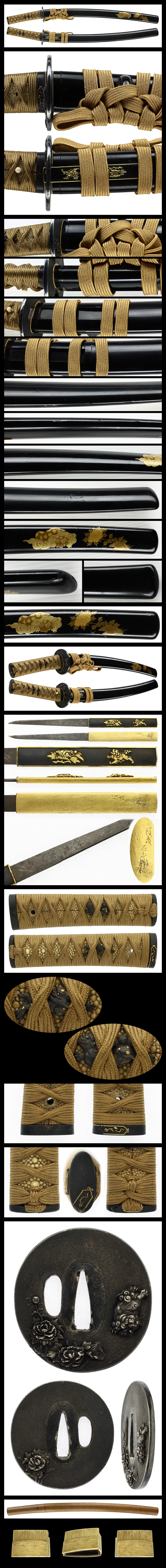 Daisho Set: Wakizashi by Ichimonji (NBTHK Juyo Token) and Katana attributed to Hokke (NBTHK Tokubetsu Hozon Token) — 10 of 12