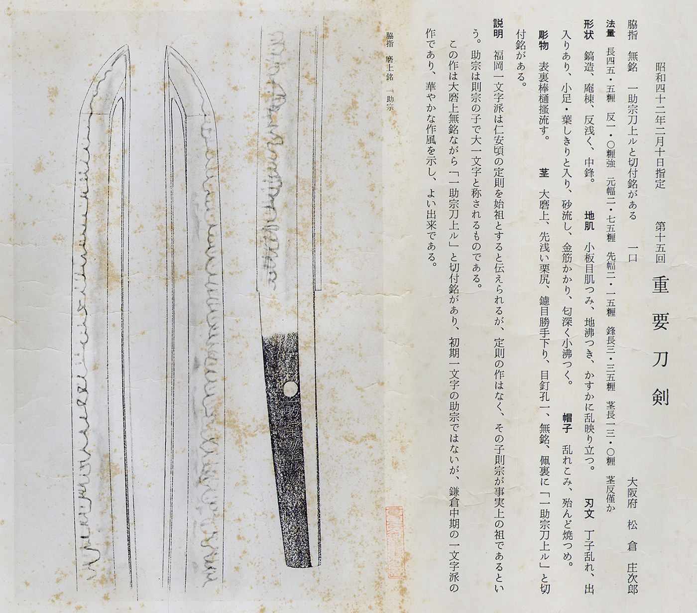 Daisho Set: Wakizashi by Ichimonji (NBTHK Juyo Token) and Katana attributed to Hokke (NBTHK Tokubetsu Hozon Token) — 6 of 12