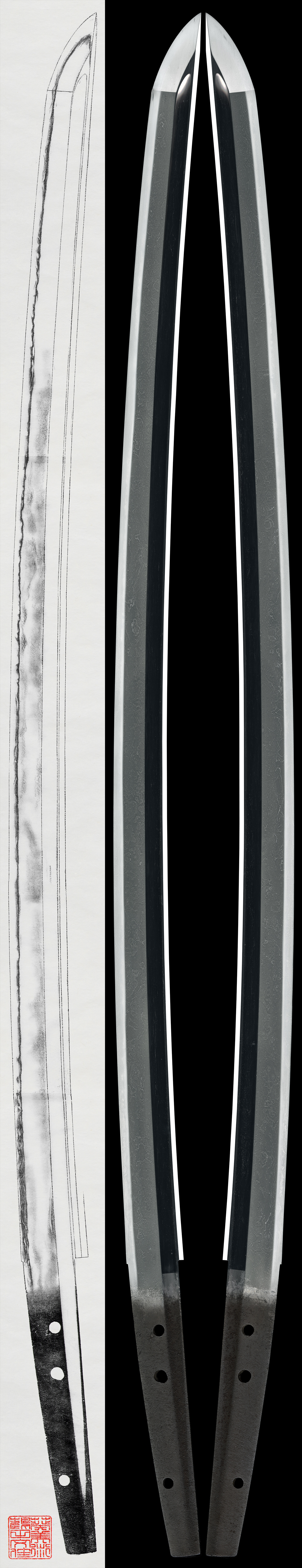 Daisho Set: Wakizashi by Ichimonji (NBTHK Juyo Token) and Katana attributed to Hokke (NBTHK Tokubetsu Hozon Token) — 7 of 12