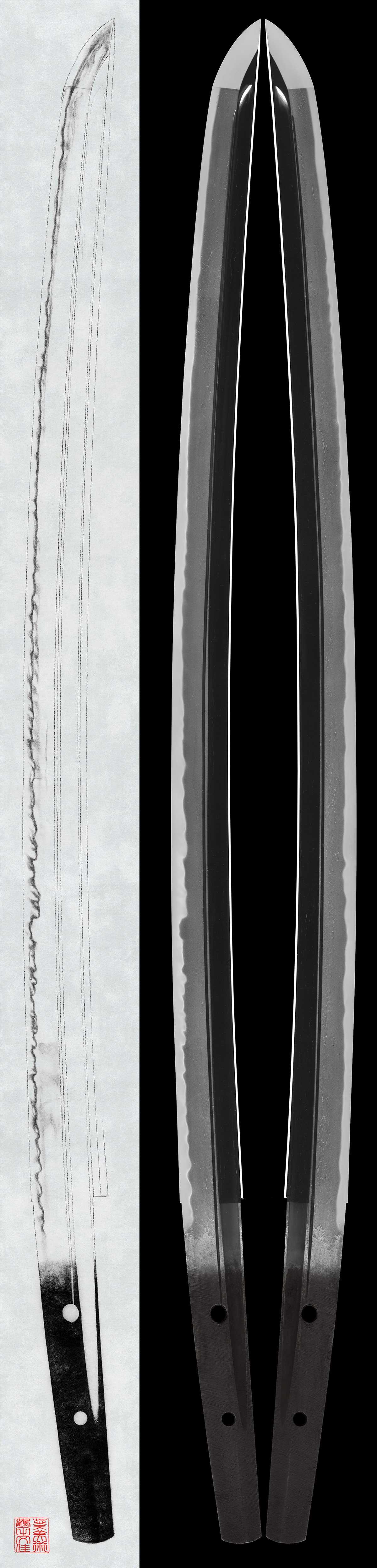 Wakizashi: Mumei(Unsigned)(Osafune Chikakage).(NBTHK Tokubetsu Hozon Token)