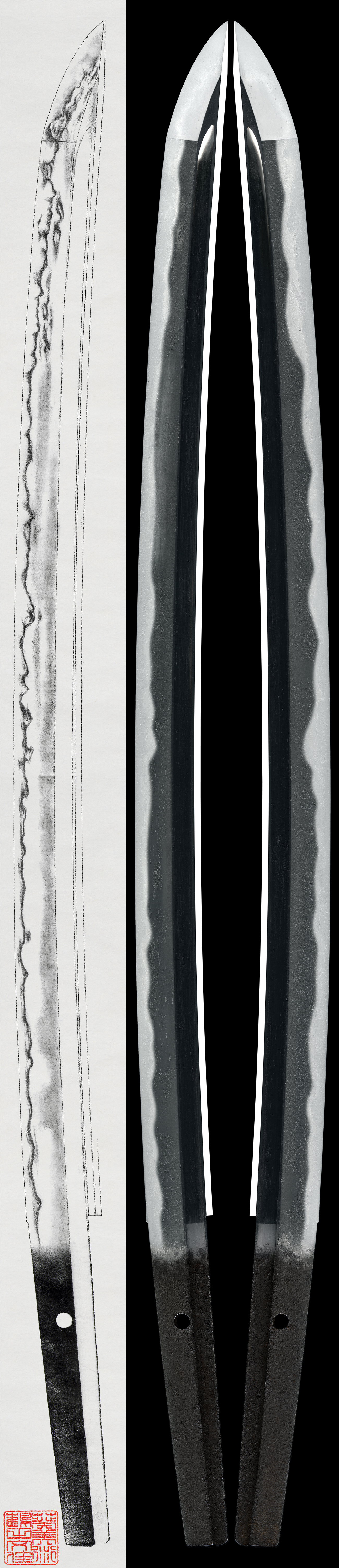 Wakizashi: Mumei(Unsigned) (Den Naoe Shizu 伝 直江志津) (NBTHK Tokubetsu Hozon Token)