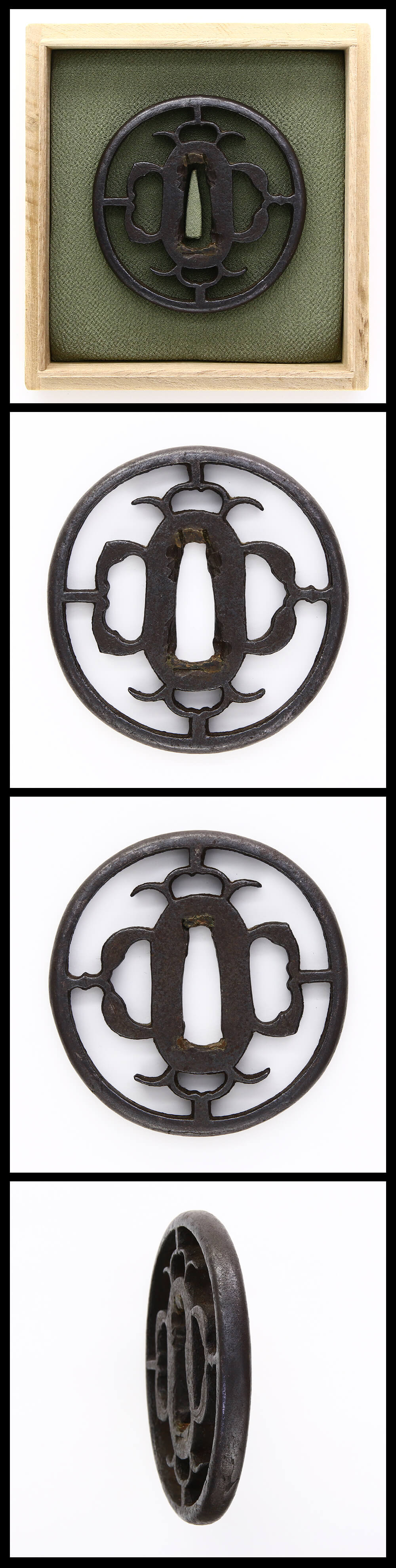 Tsuba: Mumei (Shoami) Flower Graphic (NBTHK Hozon Tosogu) — 1 of 2