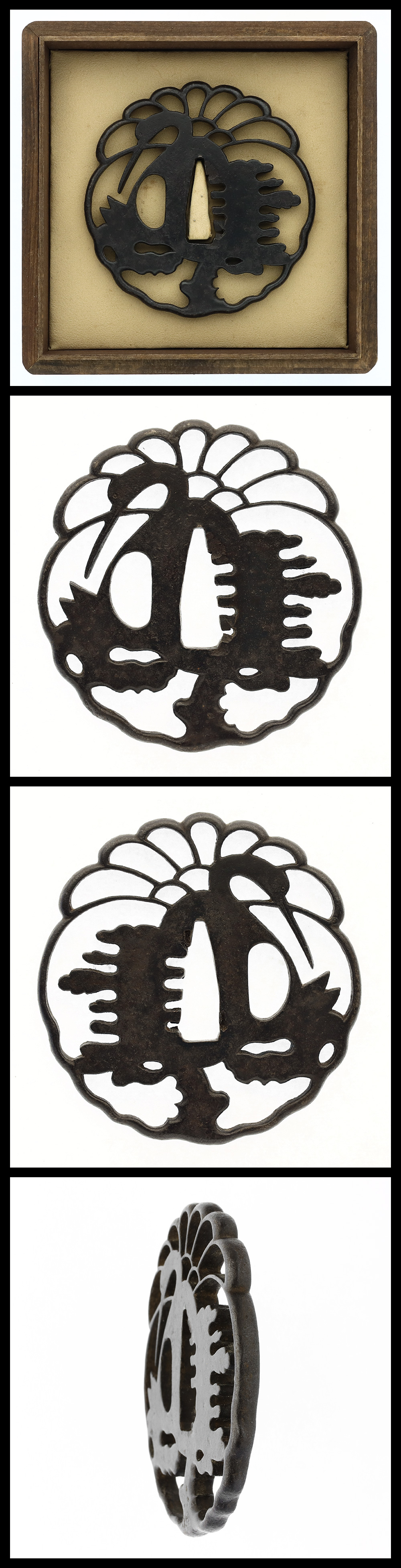 Tsuba: Mumei (Unsigned) - Openwork Crane Design — 1 of 1