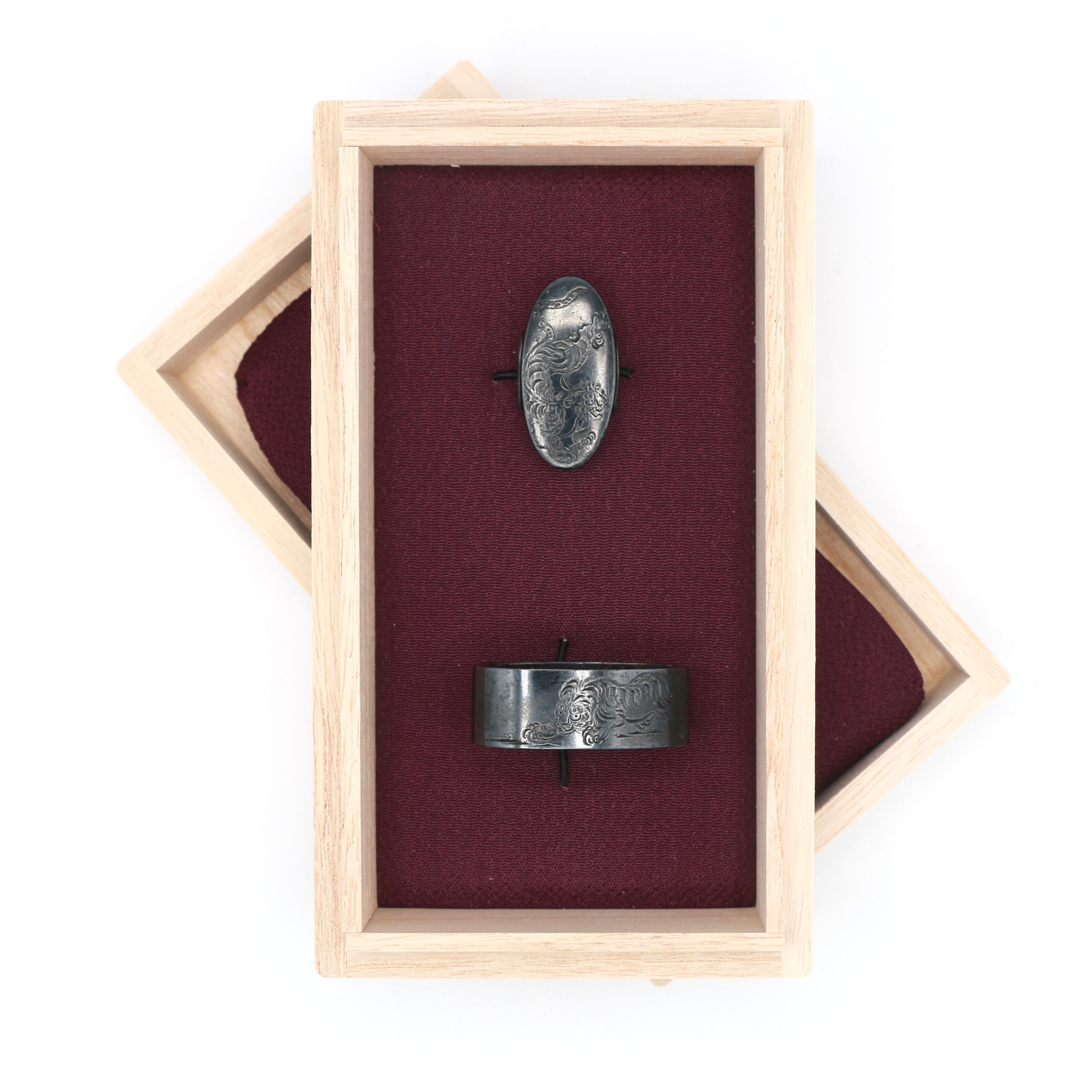 Fuchi-Kashira: Bamboo and Tiger Design — 1 of 7
