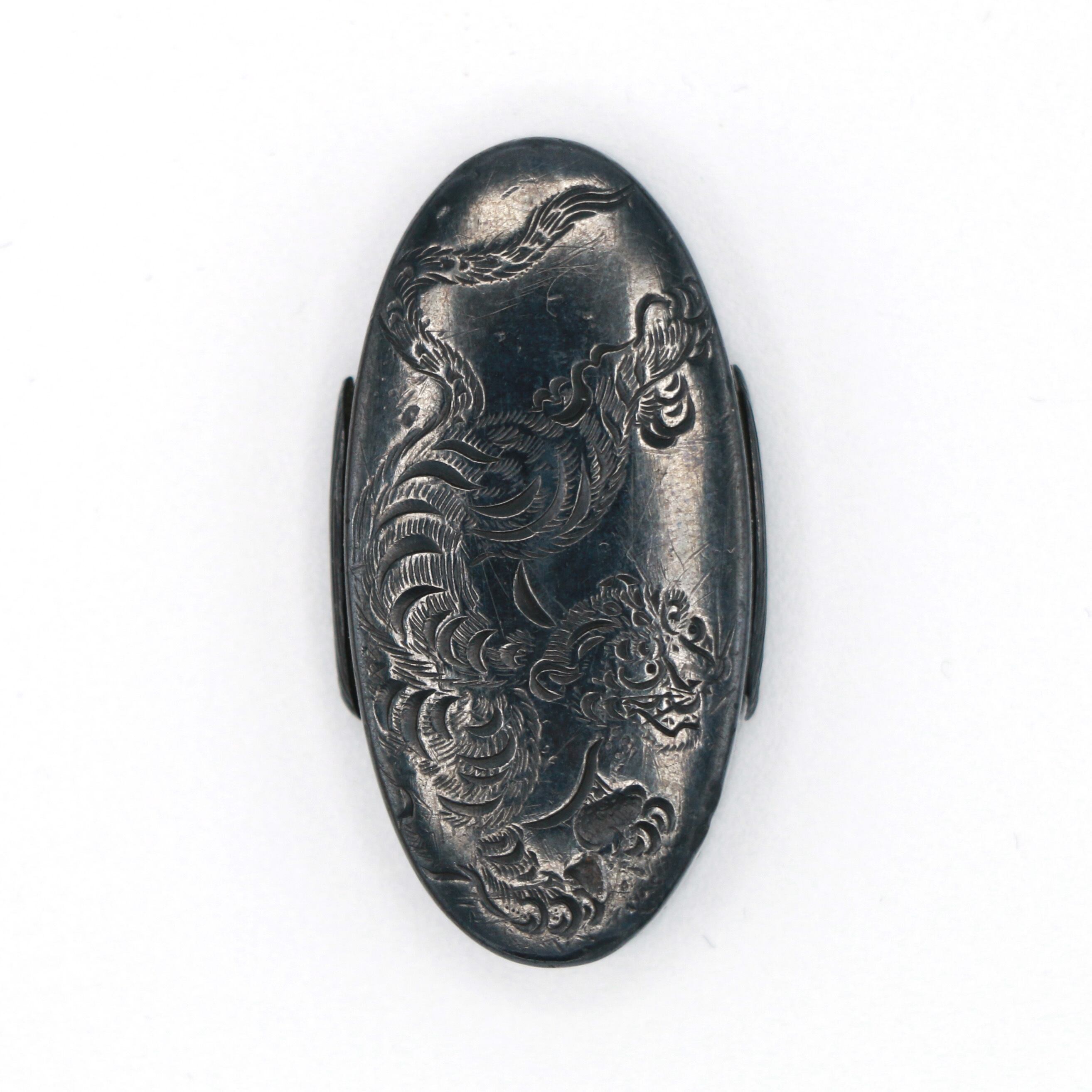 Fuchi-Kashira: Bamboo and Tiger Design — 2 of 7