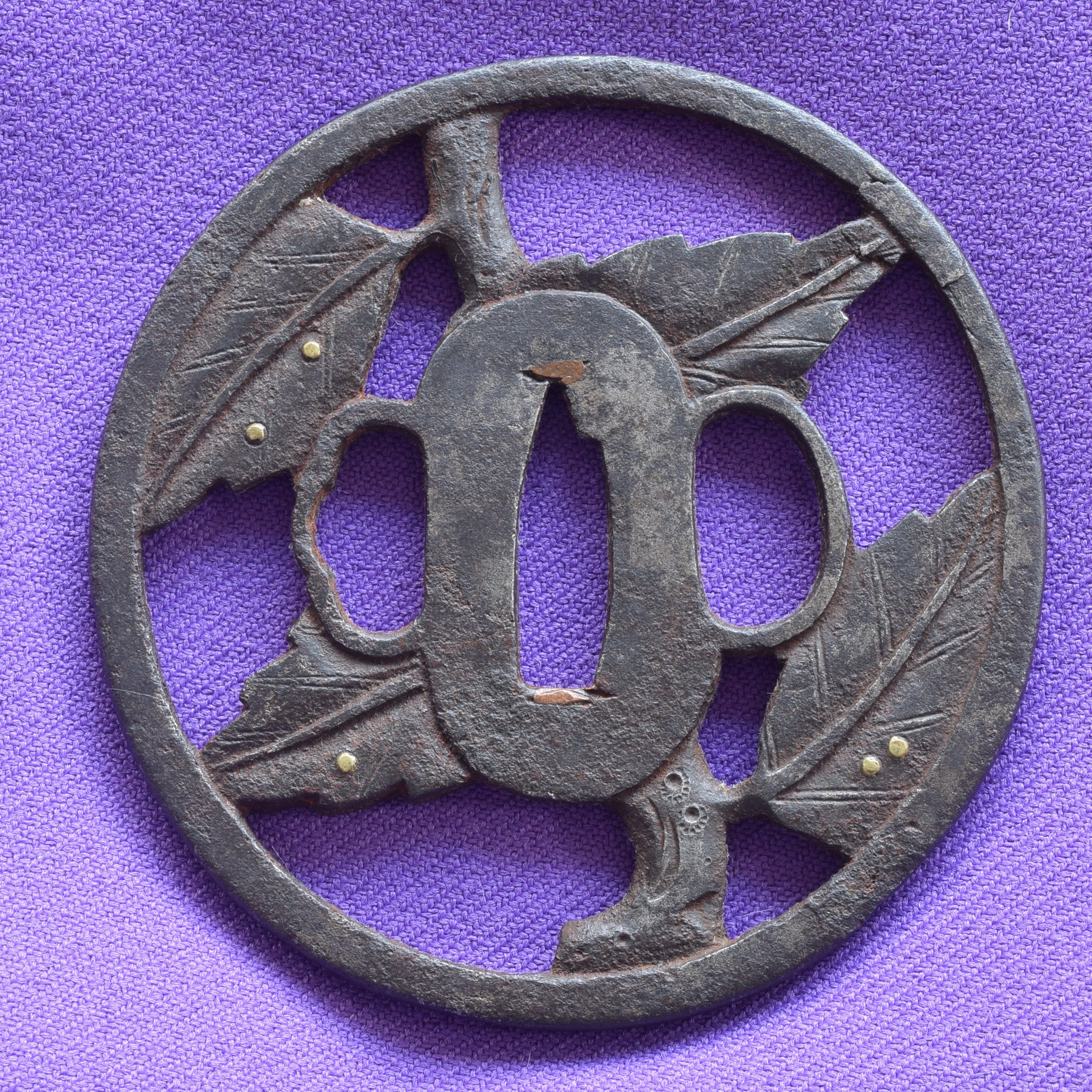 Iron leaves tsuba — 2 of 2