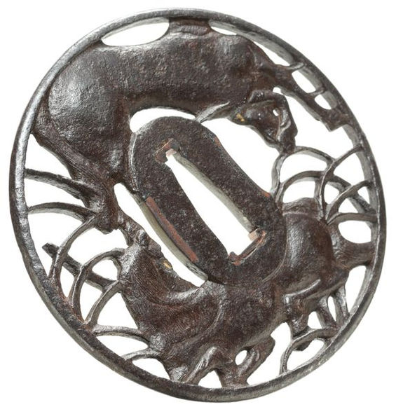 Tsuba: Two Horses Openwork - Mumei, for Koshirae — 4 of 4
