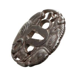 Tsuba: Sogyu Sukashi (Two Bulls Openwork) - Mumei, for Koshirae — 5 of 7