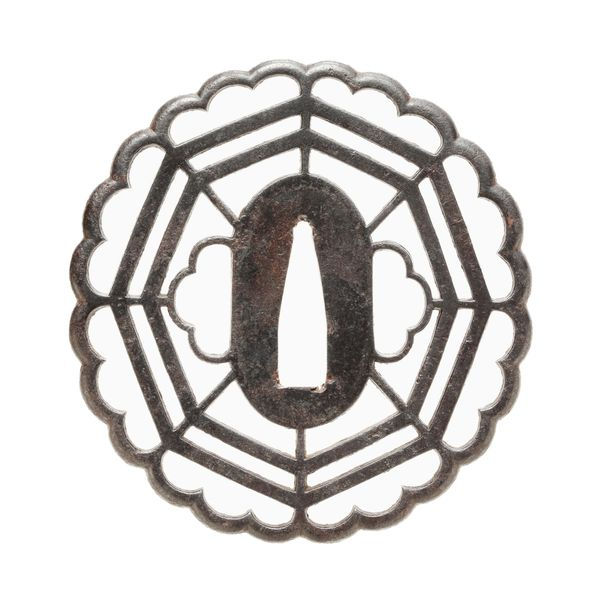Tsuba: Spider Thread Openwork Tsuba - Unsigned Kamiyoshi — 1 of 3