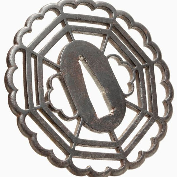 Tsuba: Spider Thread Openwork Tsuba - Unsigned Kamiyoshi — 2 of 3