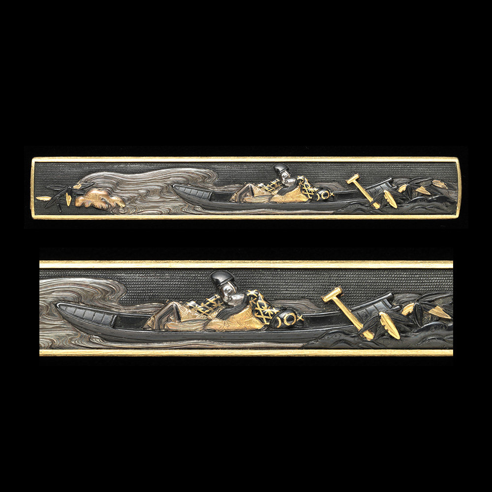 Kozuka: Tale of Genji, Ukifune Design - Mumei Kaga Goto — 1 of 4