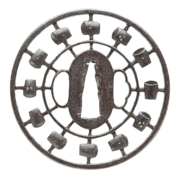 Tsuba: Yodo no Mizuguruma (Waterwheel) Sukashi Tsuba - Unsigned — 2 of 4