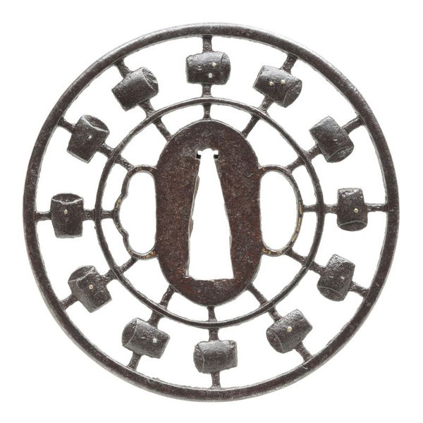 Tsuba: Yodo no Mizuguruma (Waterwheel) Sukashi Tsuba - Unsigned — 3 of 4