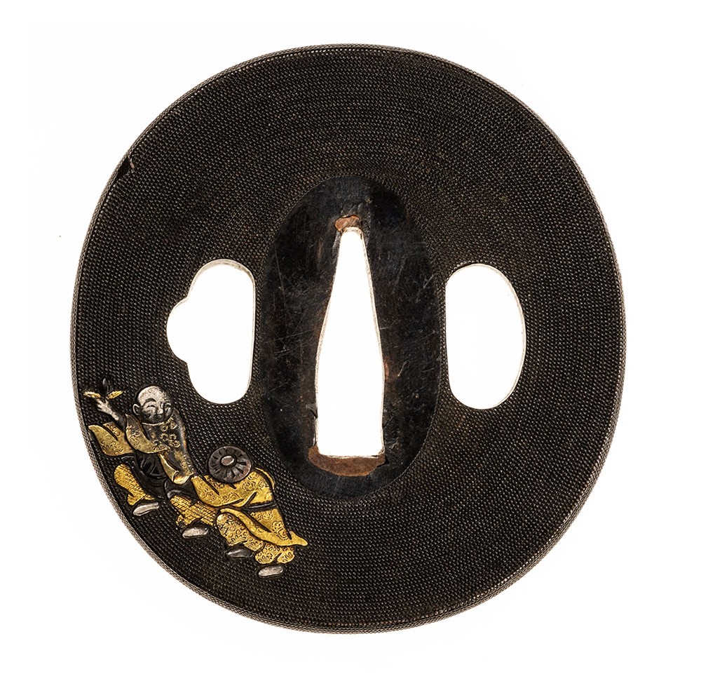 Mito Ryoushi Hoenzu (Hunter Catching Monkey) Tsuba - Hozon Tosogu — 3 of 16