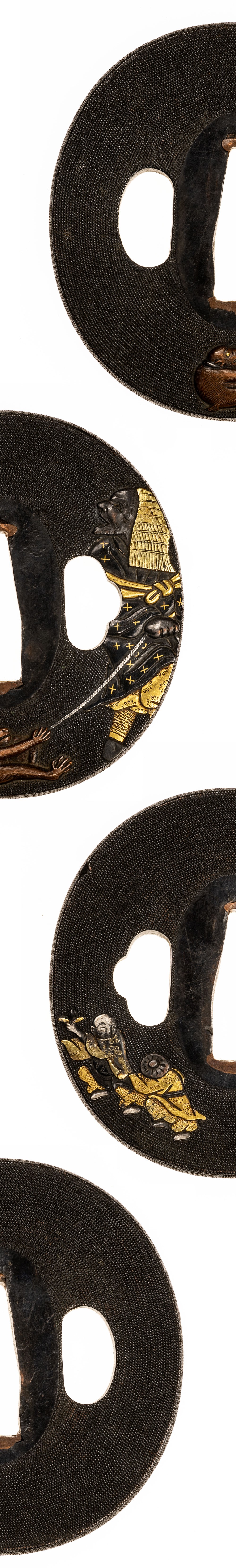 Mito Ryoushi Hoenzu (Hunter Catching Monkey) Tsuba - Hozon Tosogu — 4 of 16