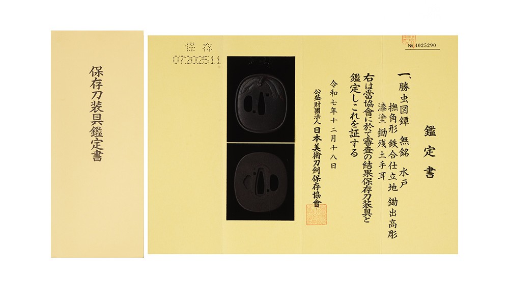 Mito Dragonfly Design Tsuba - Hozon Tosogu — 4 of 18