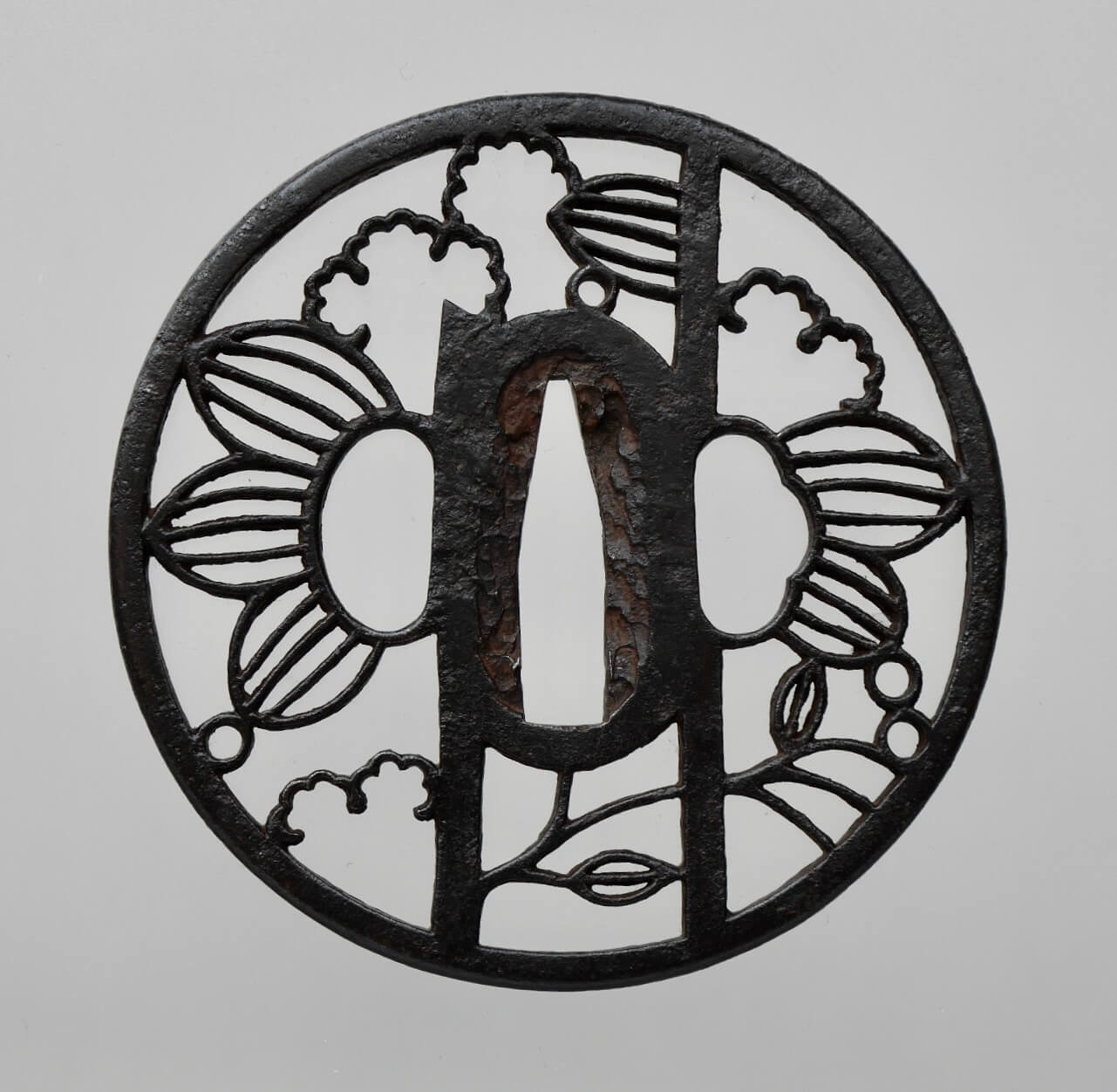 Tsuba: Bamboo and Snow Openwork — 1 of 5