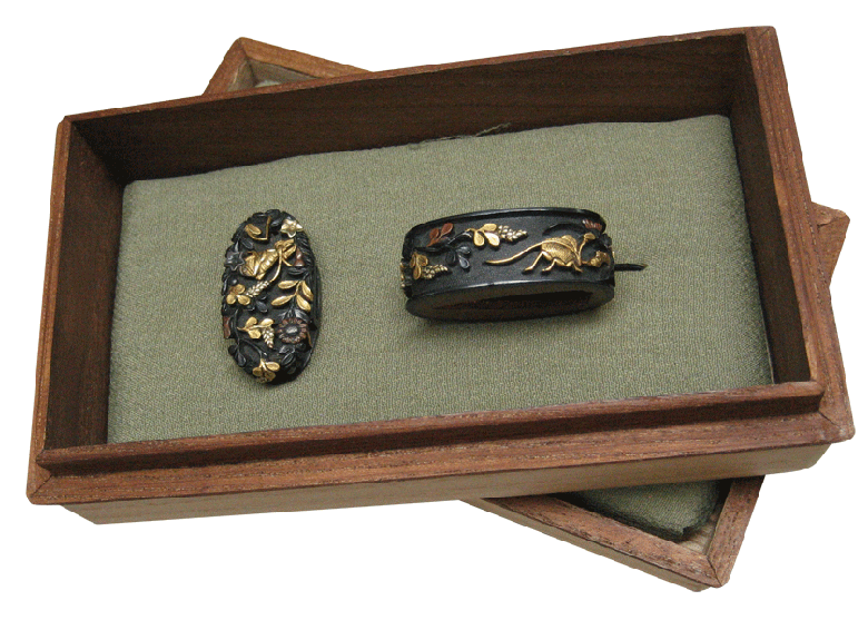 Fuchi-Kashira: Mino Carving, Autumn Grass and Insect Design — 6 of 7