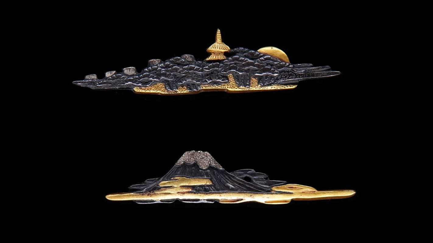 Menuki: Omi Hakkei Design, Unsigned — 7 of 8