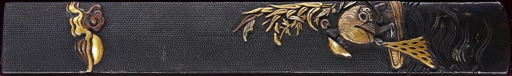 Hozon Tosogu: Kozuka with Fisherman under Moonlight Design, Kyo-Kinko — 1 of 11