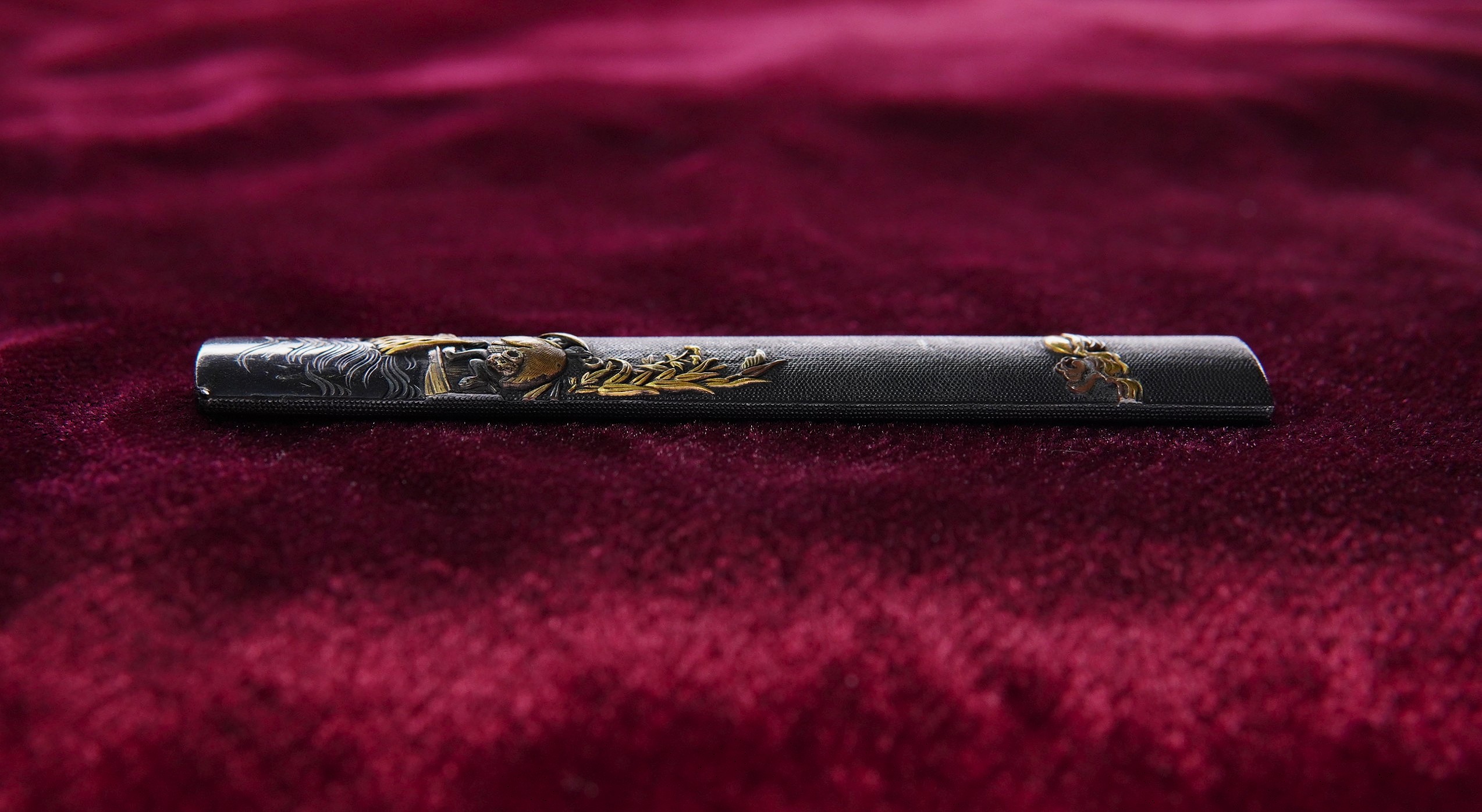 Hozon Tosogu: Kozuka with Fisherman under Moonlight Design, Kyo-Kinko — 9 of 11