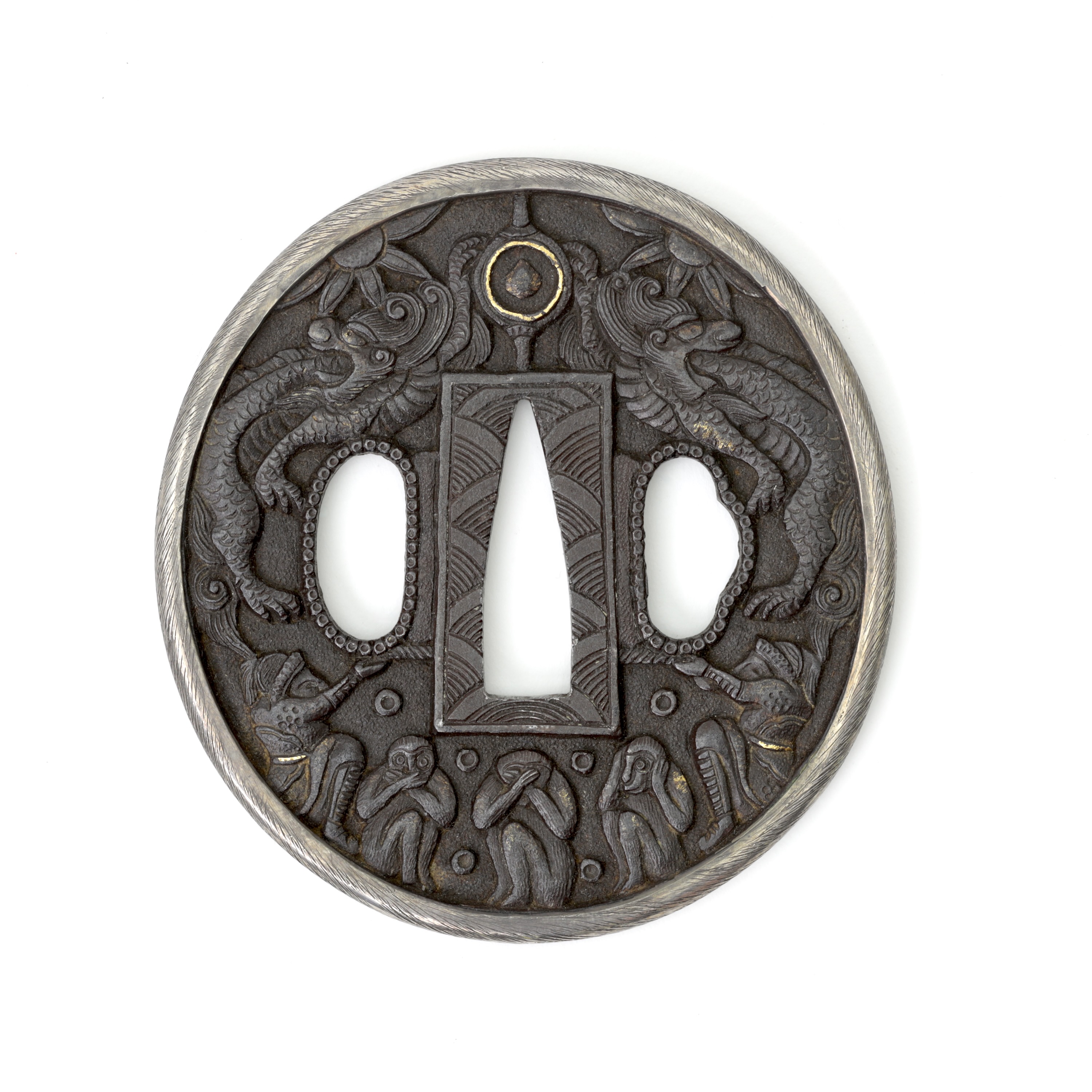 Three Wise Monkeys Tsuba — 1 of 4
