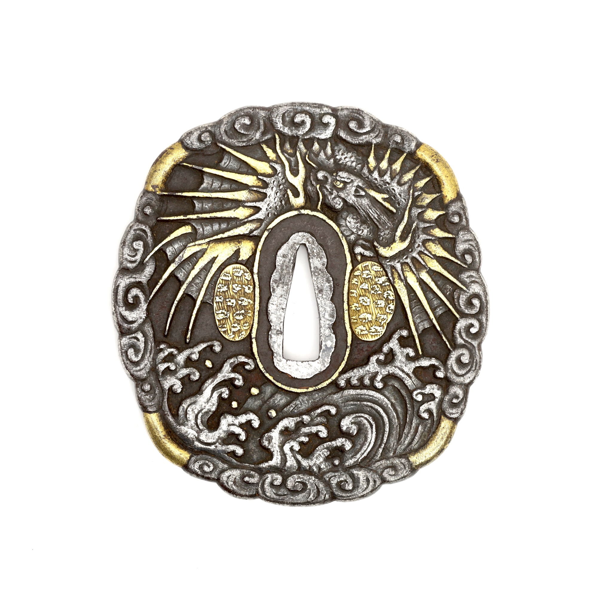 Winged dragon tsuba — 1 of 4