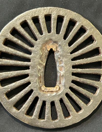Iron Sukashi Tsuba with a Wheel or Kuruma Motif — 3 of 6