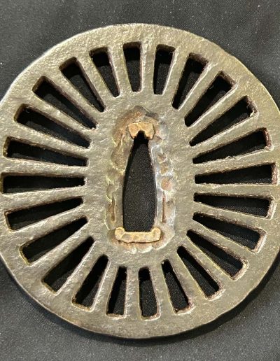 Iron Sukashi Tsuba with a Wheel or Kuruma Motif — 4 of 6