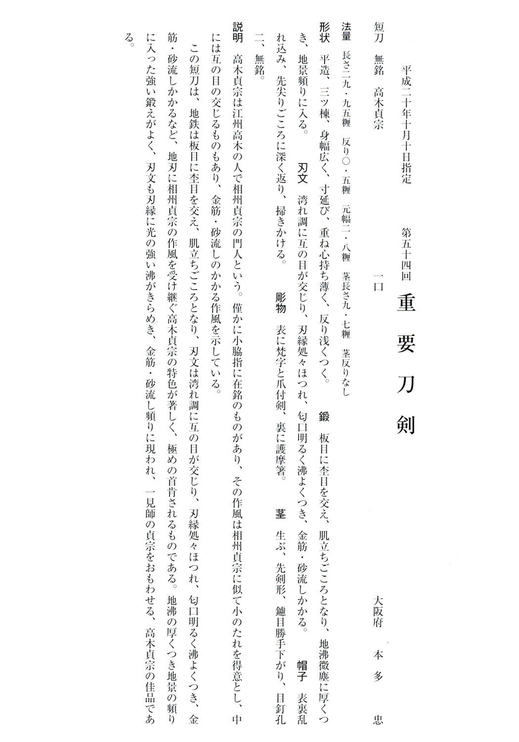 Soshu Takagi Sadamune — 24 of 24
