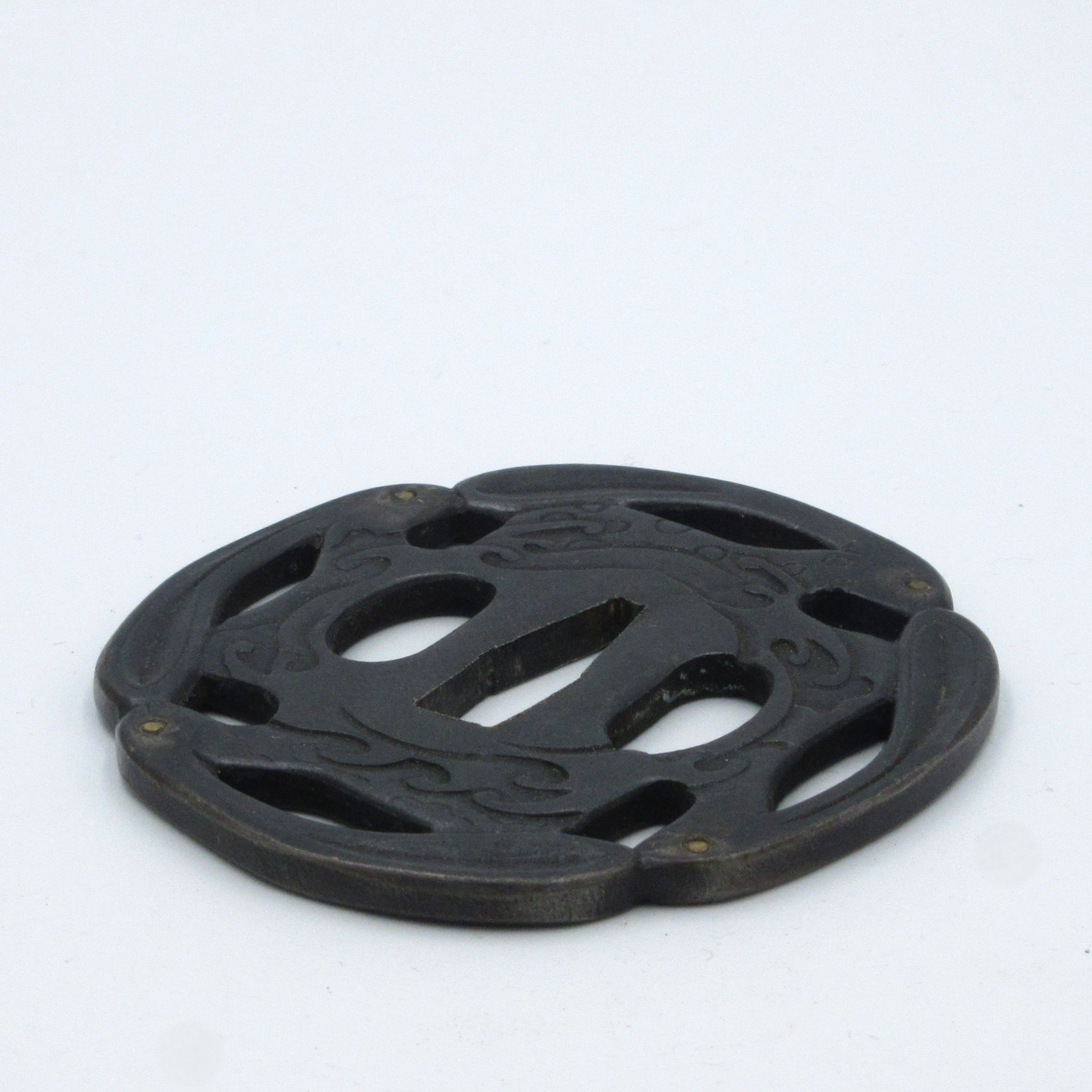 Tsuba: Wave and Rabbit Openwork — 4 of 5