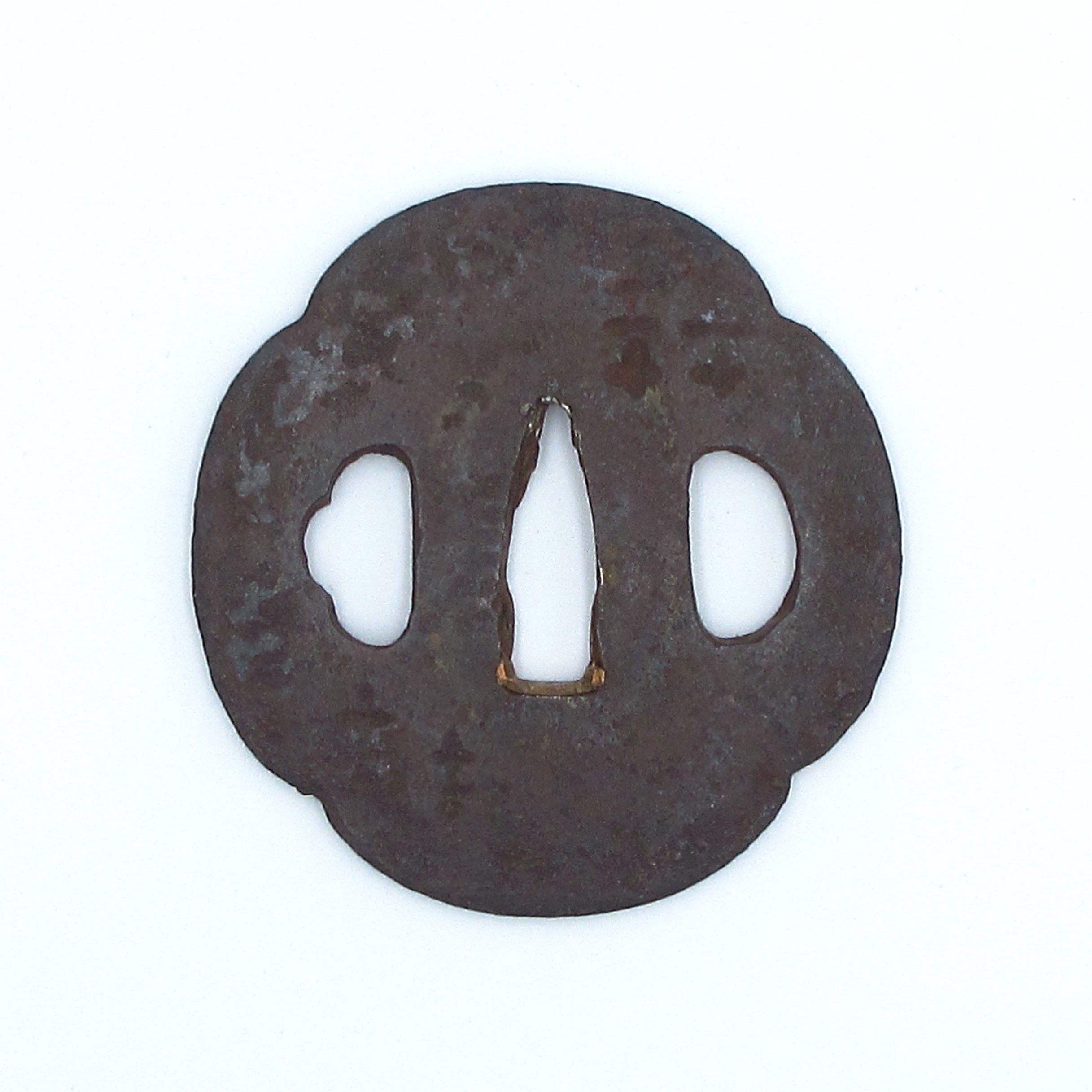 Tsuba: Mokko-gata with Insect-eaten Design — 2 of 3