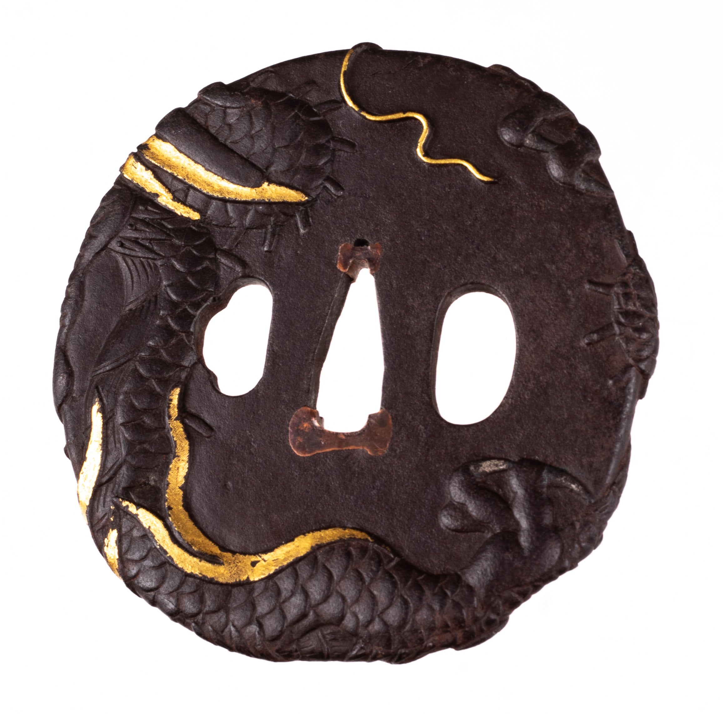 Iron Tsuba Decorated with Dragon and Waves — 8 of 9
