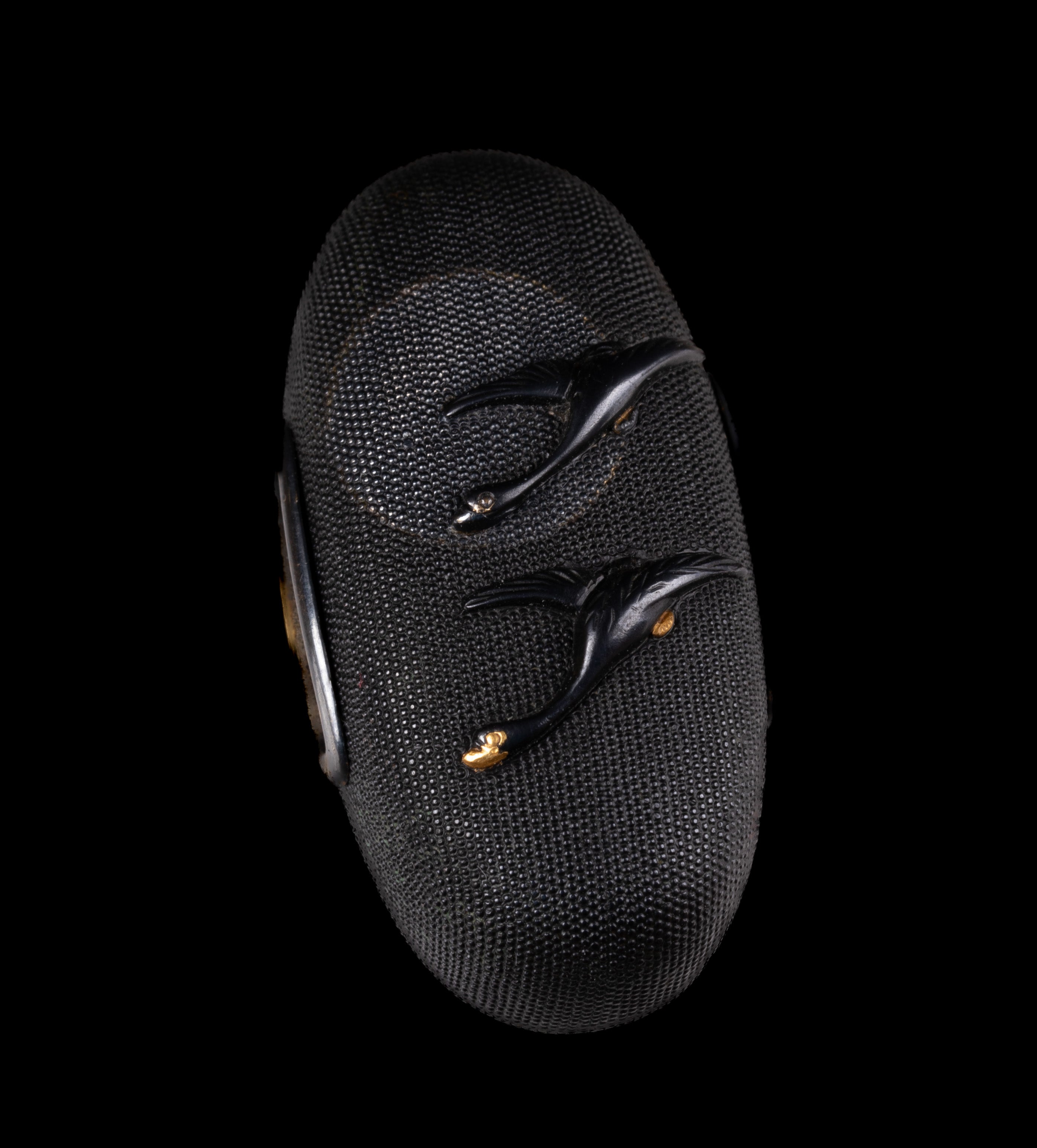 Shakudo Nanako Fuchi Kashira signed Yabu Tsuneyuki with Tokubetsu Hozon Tosogu - Geese and Moon — 4 of 13