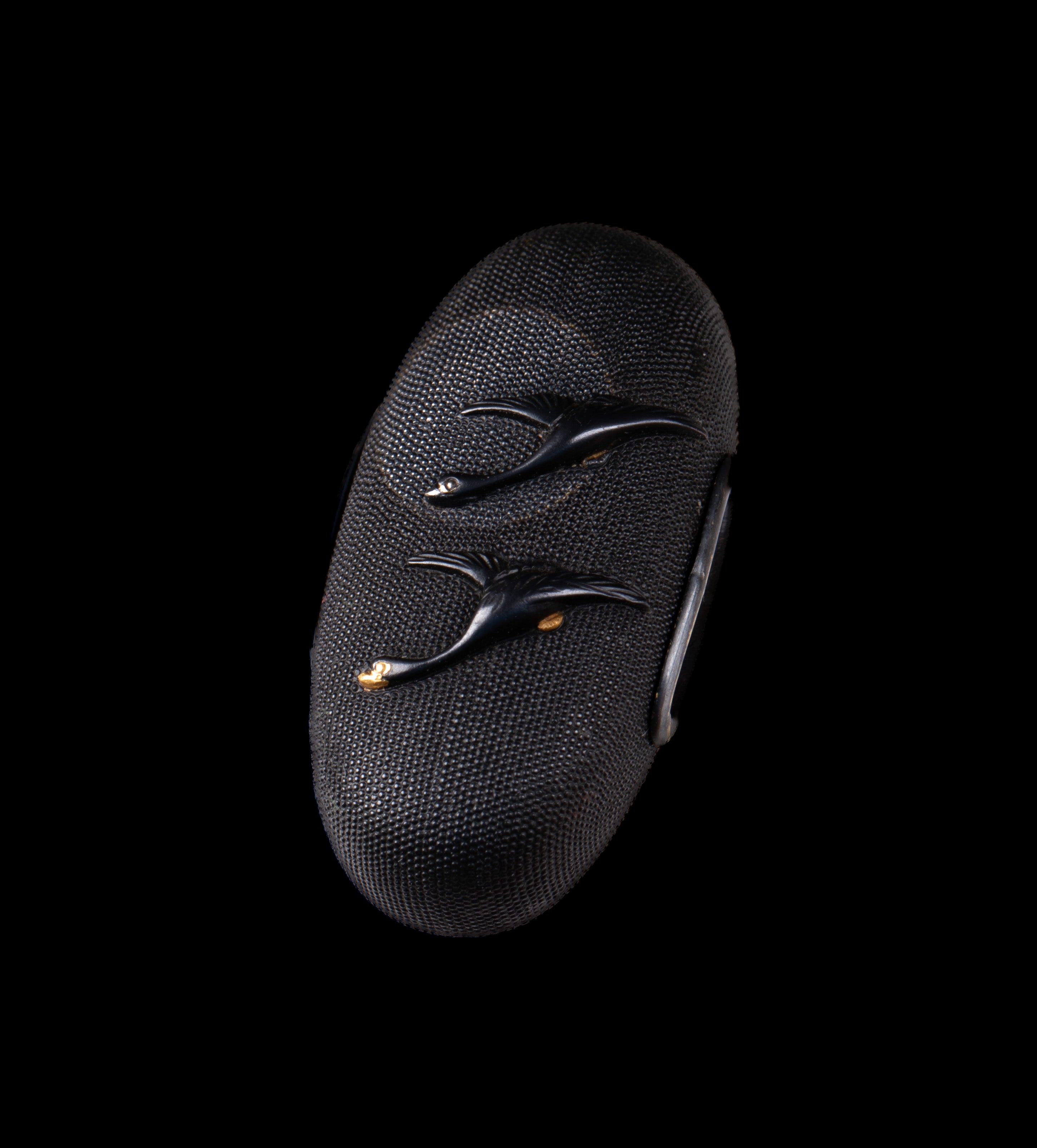 Shakudo Nanako Fuchi Kashira signed Yabu Tsuneyuki with Tokubetsu Hozon Tosogu - Geese and Moon — 5 of 13