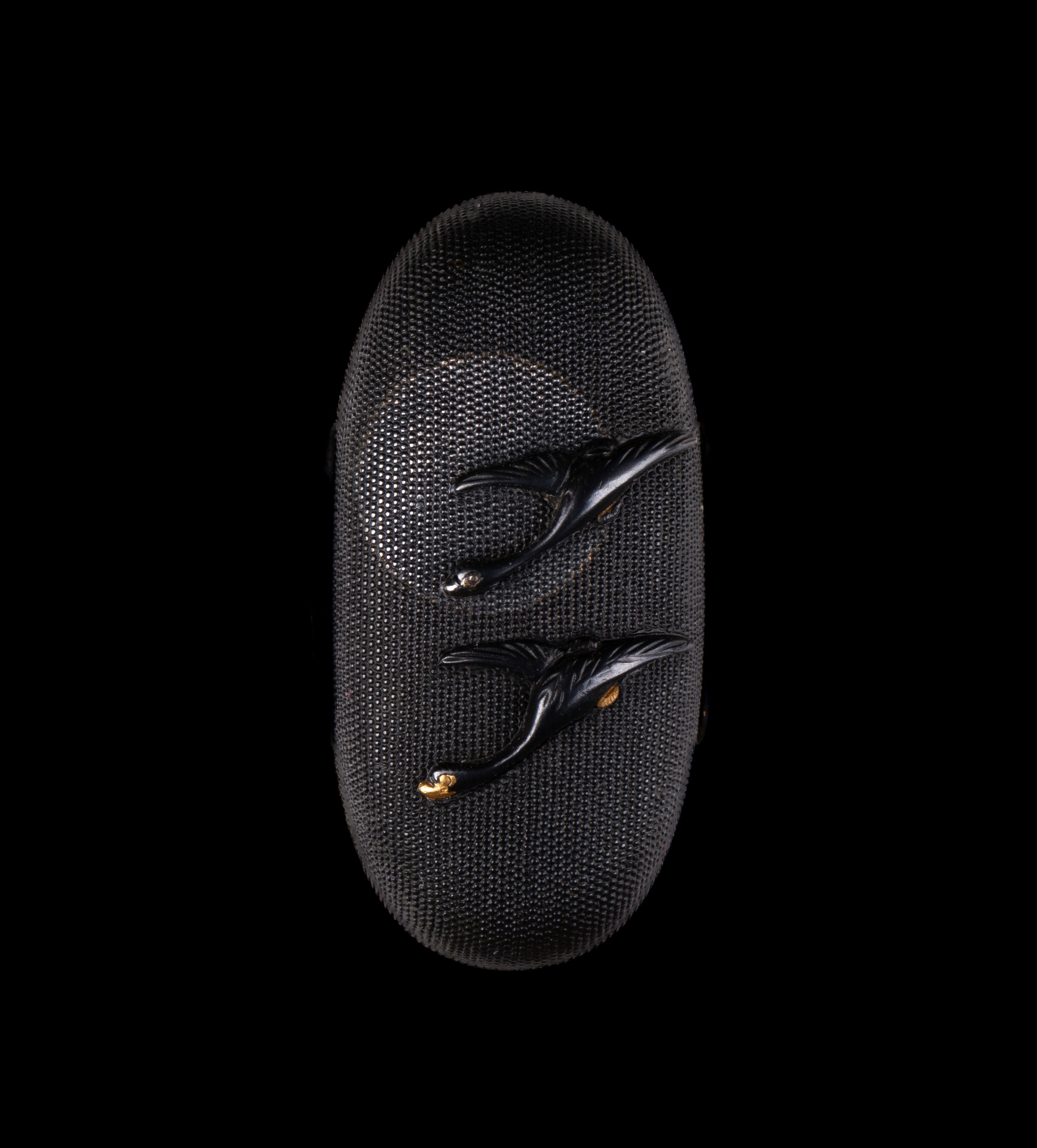Shakudo Nanako Fuchi Kashira signed Yabu Tsuneyuki with Tokubetsu Hozon Tosogu - Geese and Moon — 6 of 13