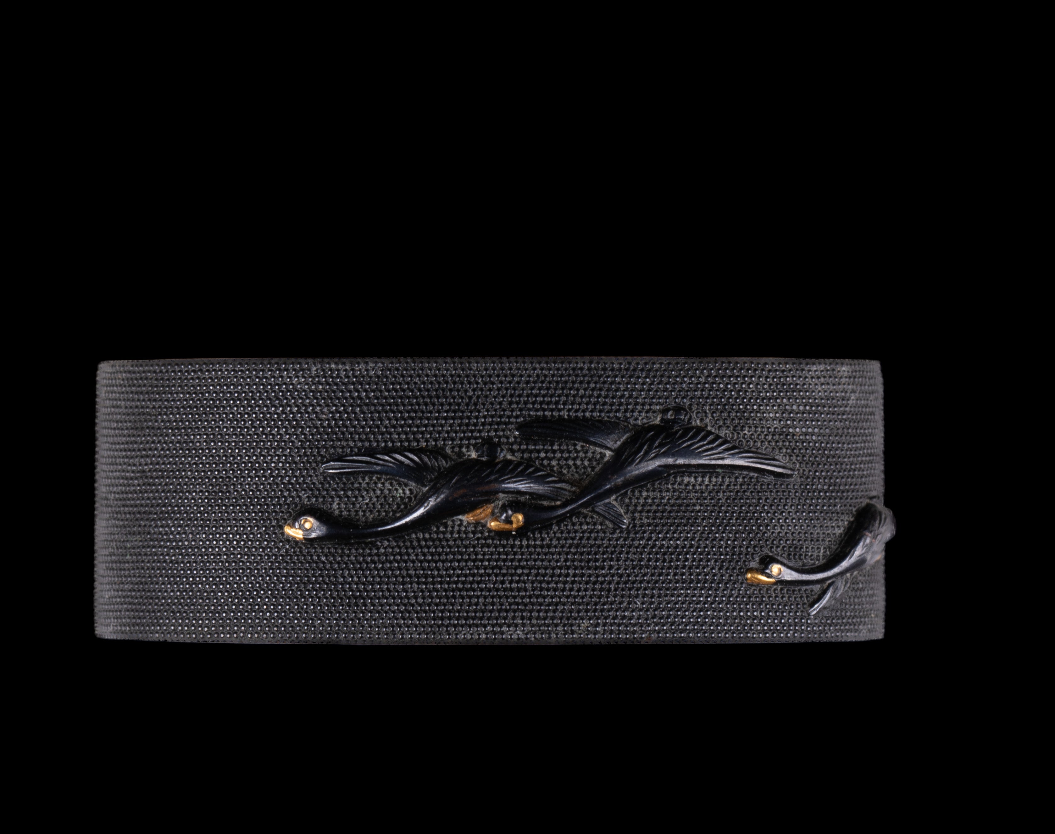 Shakudo Nanako Fuchi Kashira signed Yabu Tsuneyuki with Tokubetsu Hozon Tosogu - Geese and Moon — 8 of 13