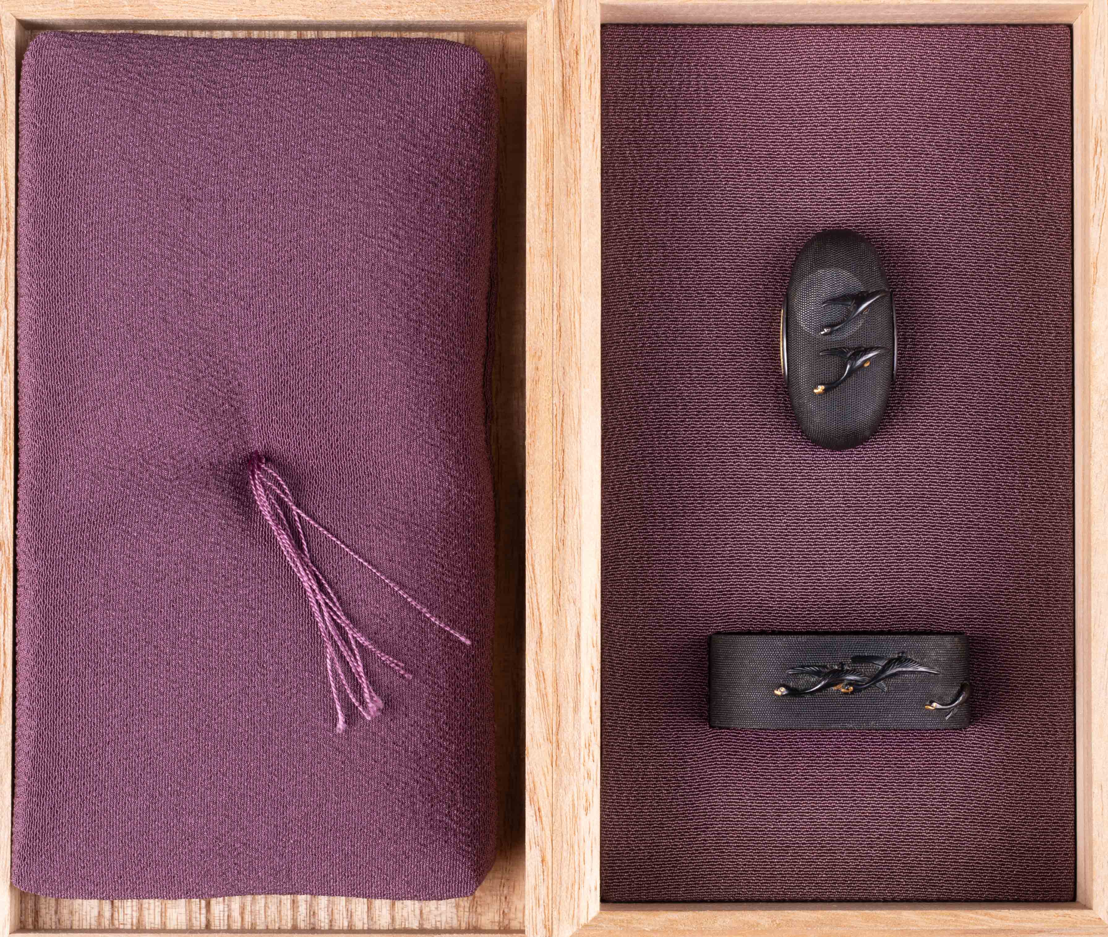 Shakudo Nanako Fuchi Kashira signed Yabu Tsuneyuki with Tokubetsu Hozon Tosogu - Geese and Moon — 9 of 13