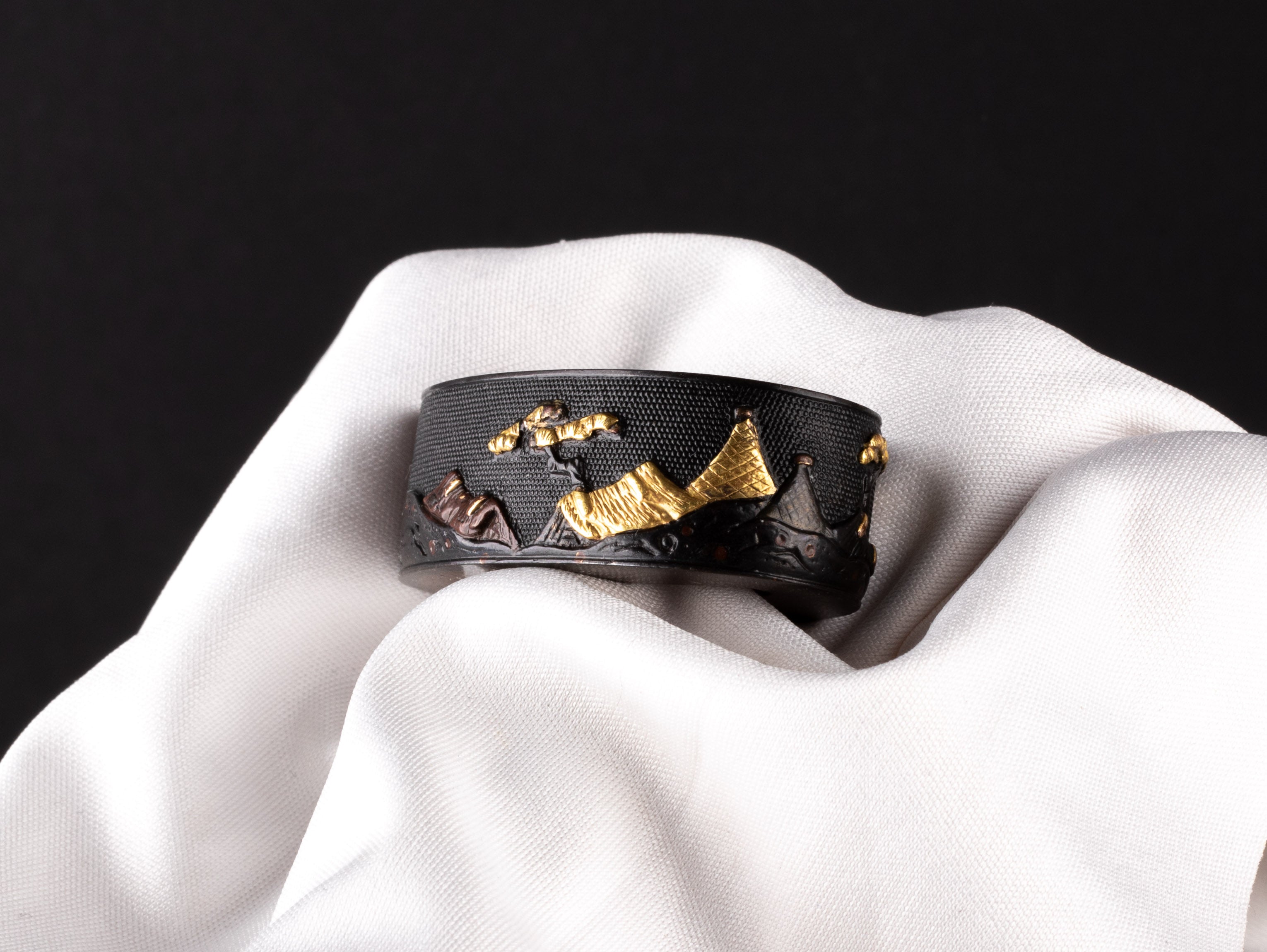 Shakudo Nanako Fuchi-Kashira: Awaji Island Landscape — 10 of 13
