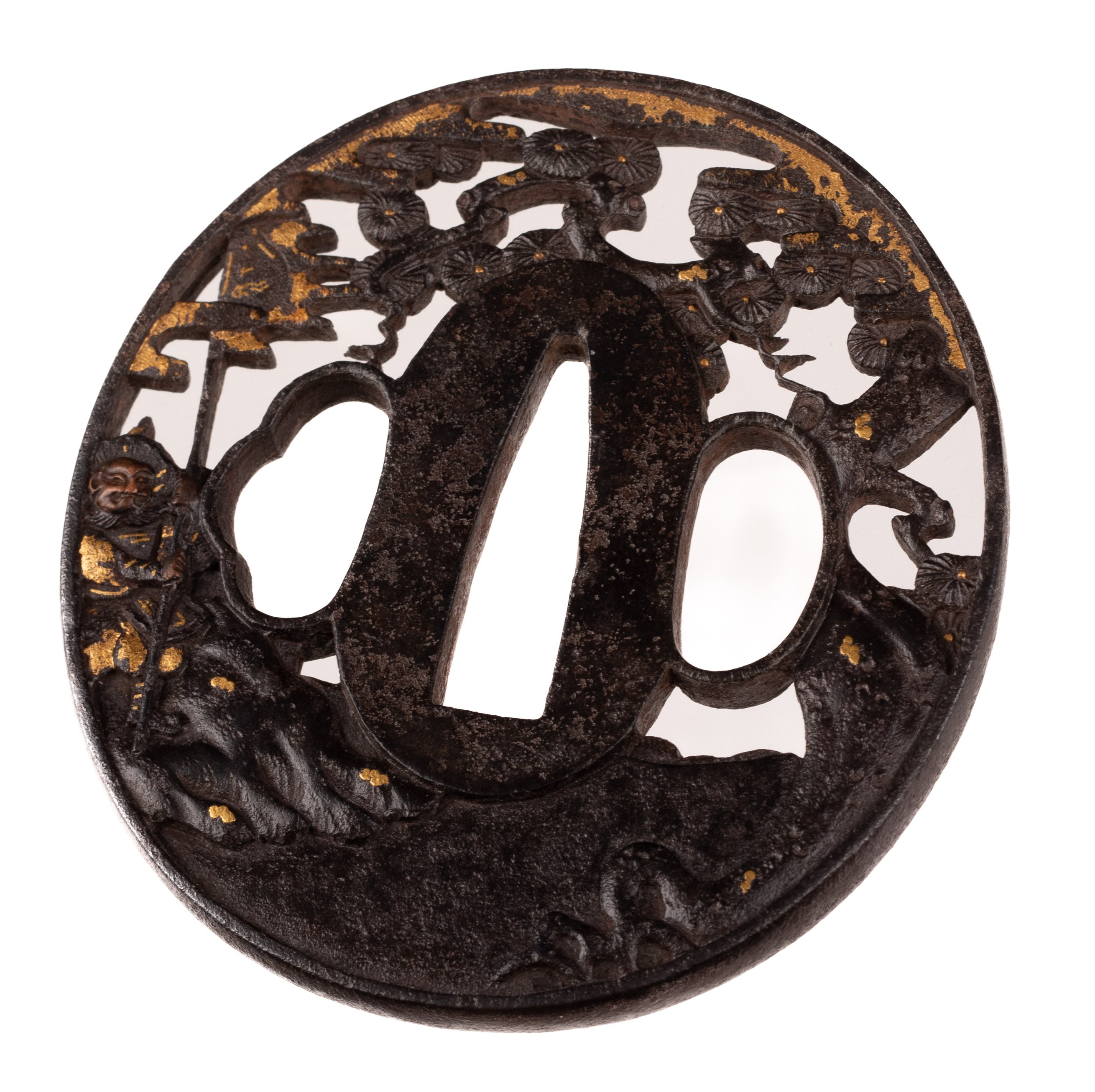 Iron Tsuba signed "Yoshitake" decorated with Yu Rang revenge — 5 of 5