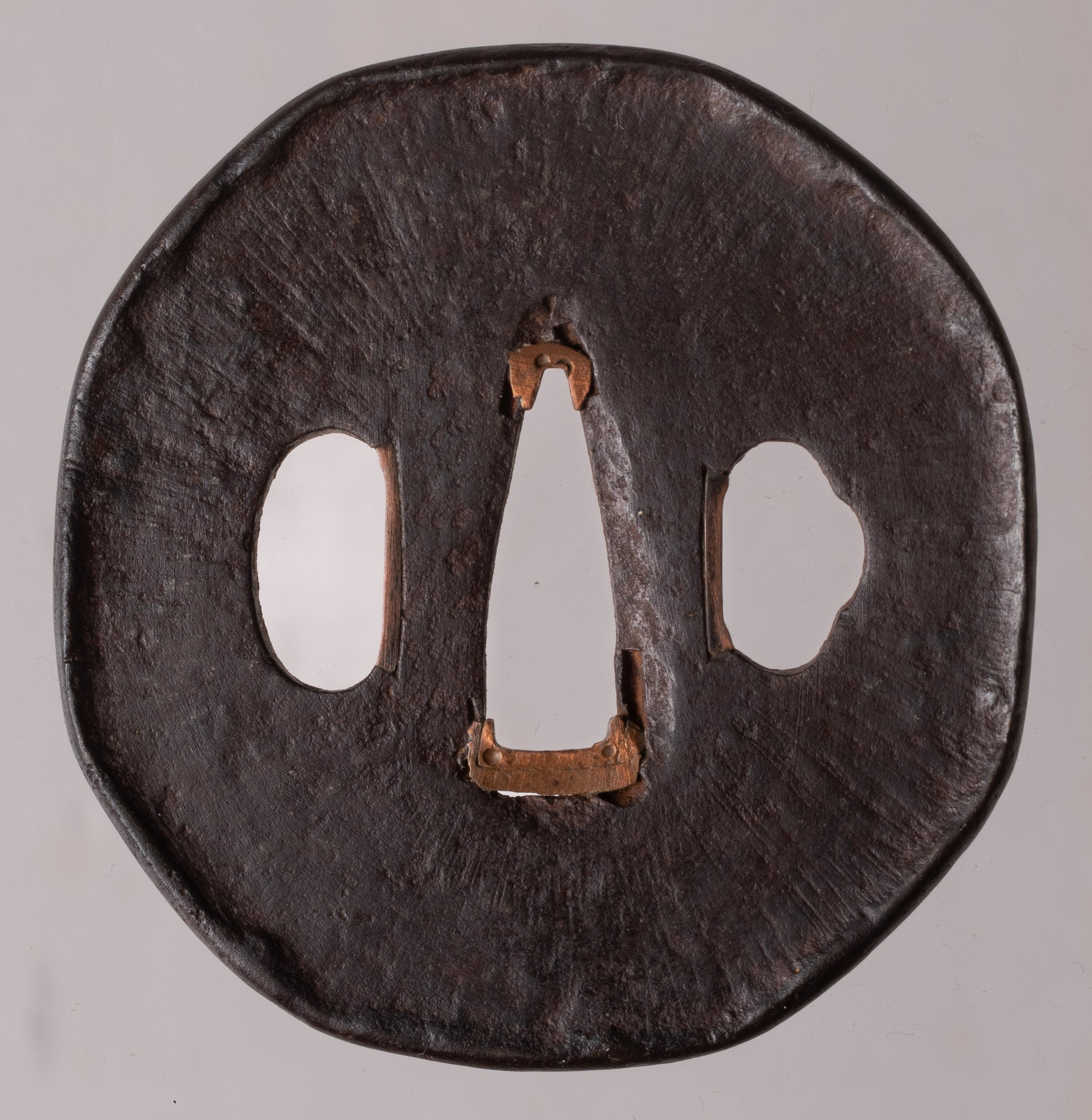Iron Futagoyama School Tsuba with NBTHK Hozon Tosogu Amida Buddha — 1 of 10