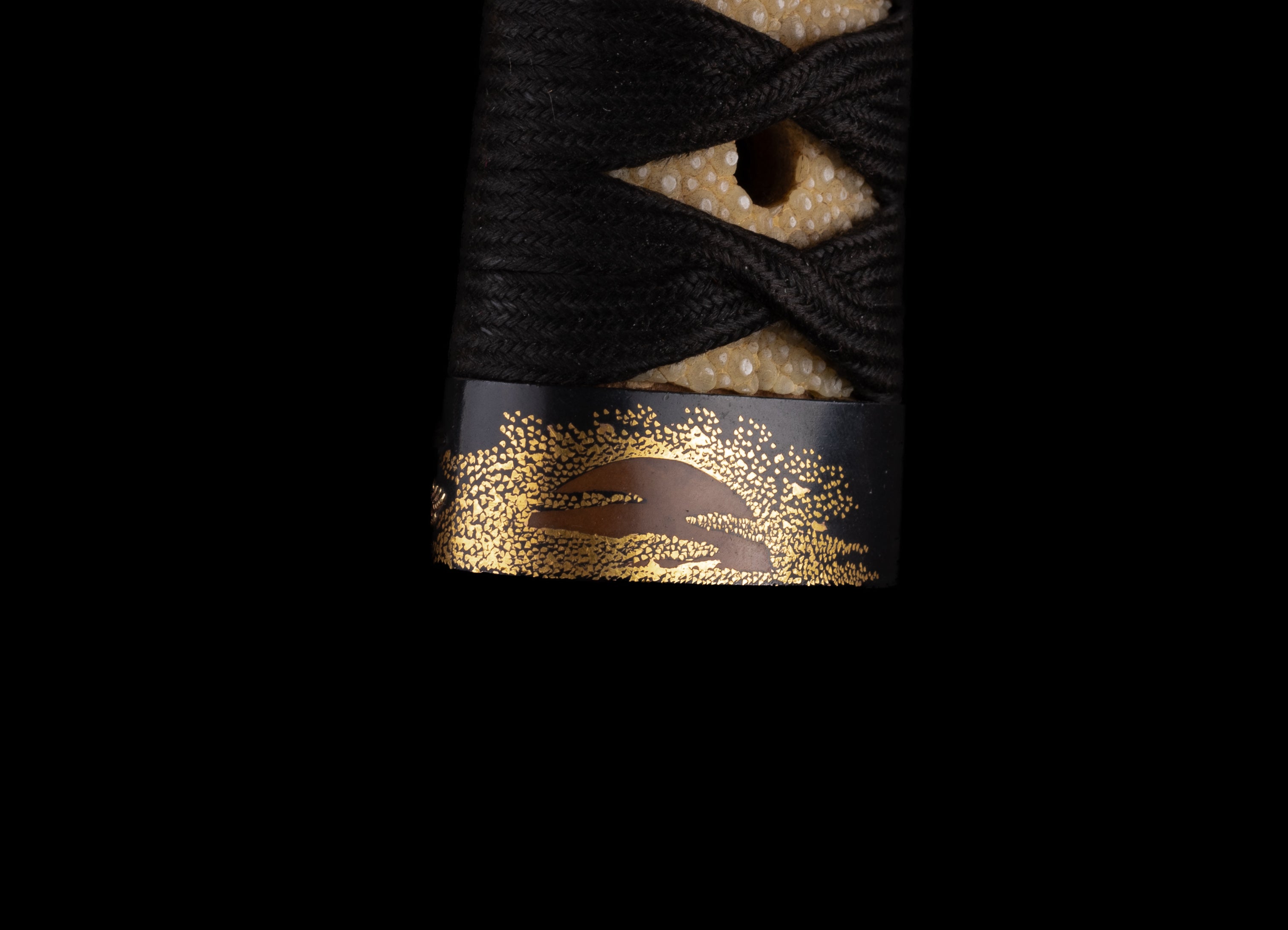 Katana Tsuka with Fuchikashira Signed "Kusakawa Hidemasa" - Crane and Tea Ceremony Utensils — 7 of 14