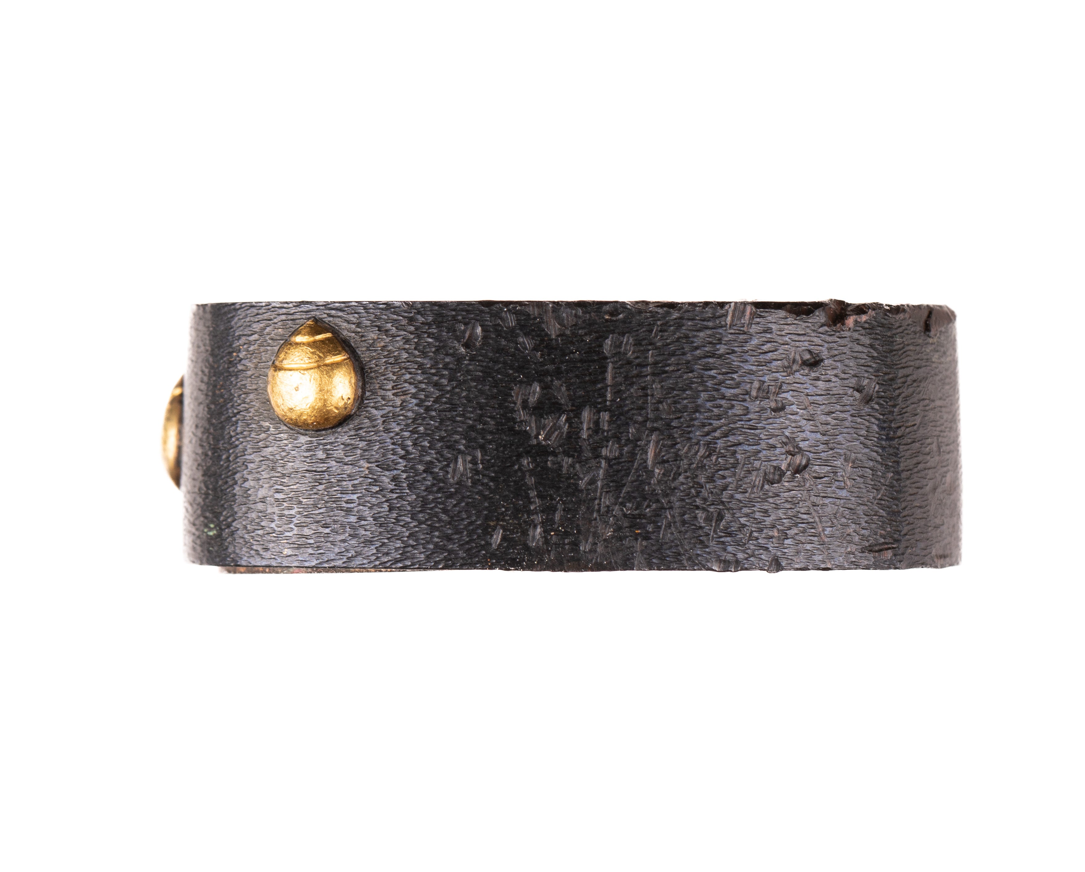 Shakudo Fuchi-Kashira decorated with Mouse/Rat and Hoju, a Sacred Jewel — 9 of 11
