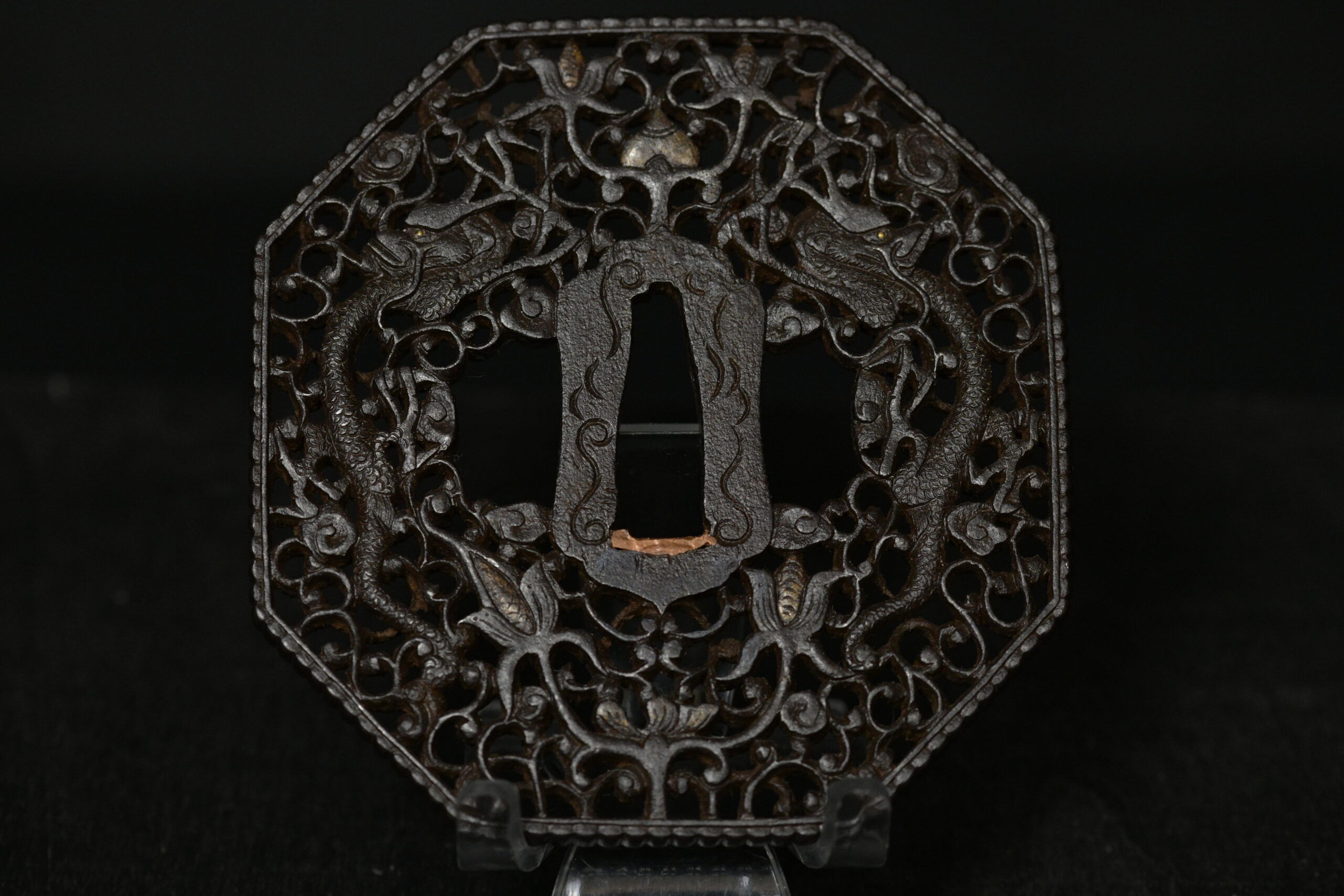 Octogonal iron nanban tsuba — 1 of 9
