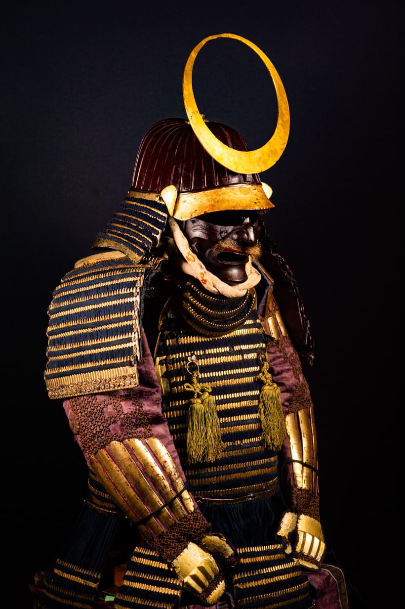 Edo period samurai Kabuto with crescent moon crest — 6 of 28