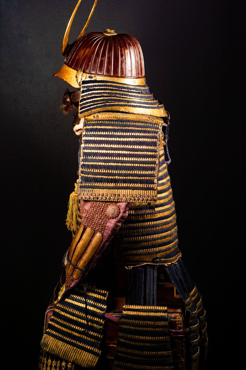 Edo period samurai Kabuto with crescent moon crest — 18 of 28