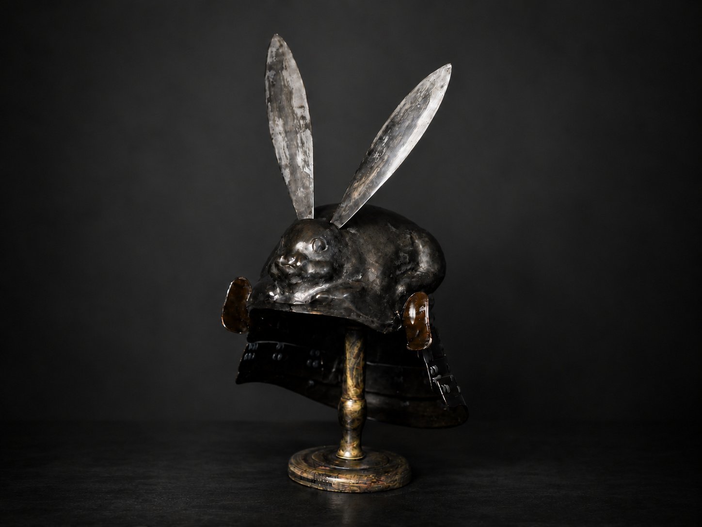 Edo Usagi-nari Kawari Kabuto – Silver-Foiled Rabbit Helmet — 2 of 15