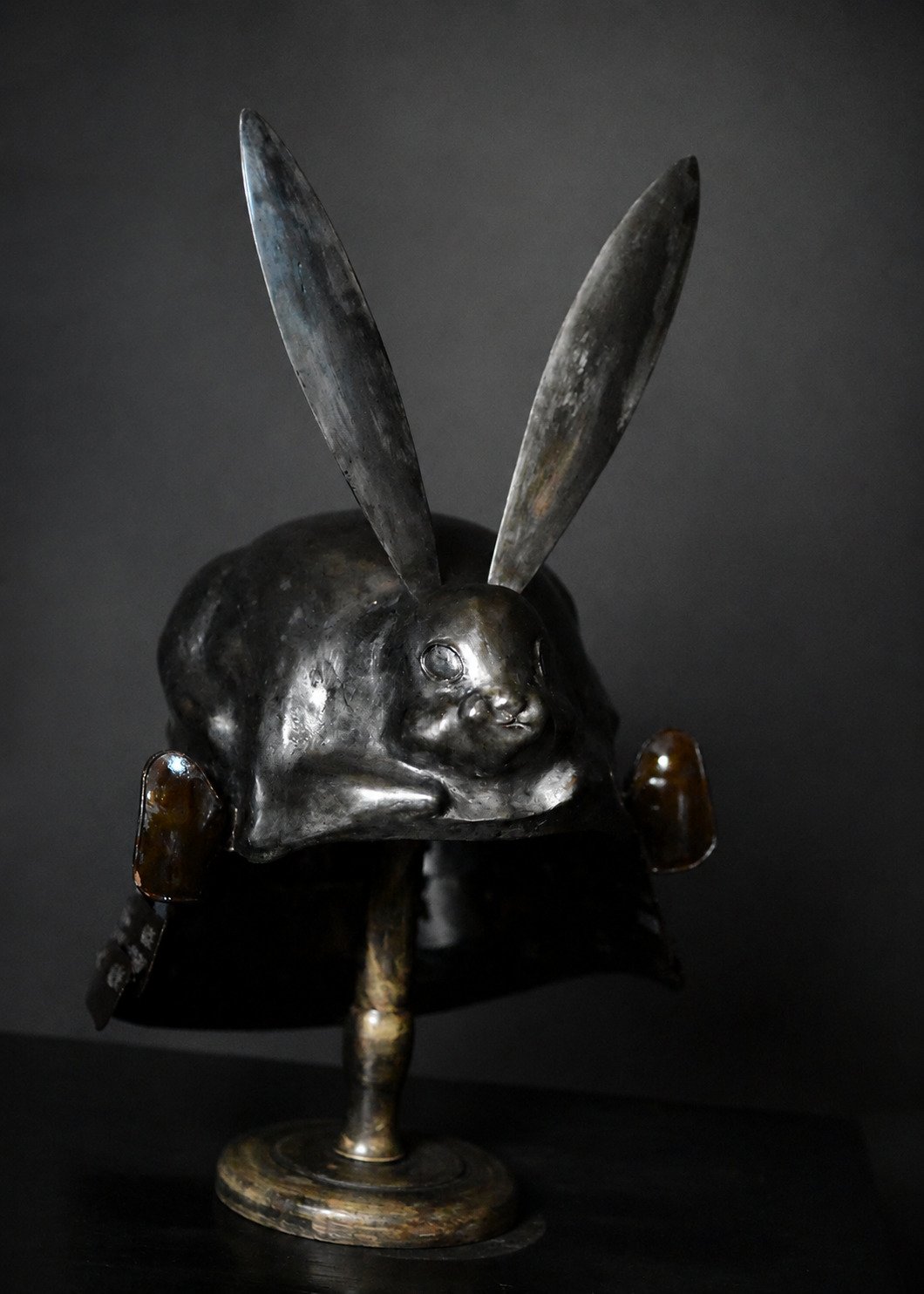 Edo Usagi-nari Kawari Kabuto – Silver-Foiled Rabbit Helmet — 4 of 15