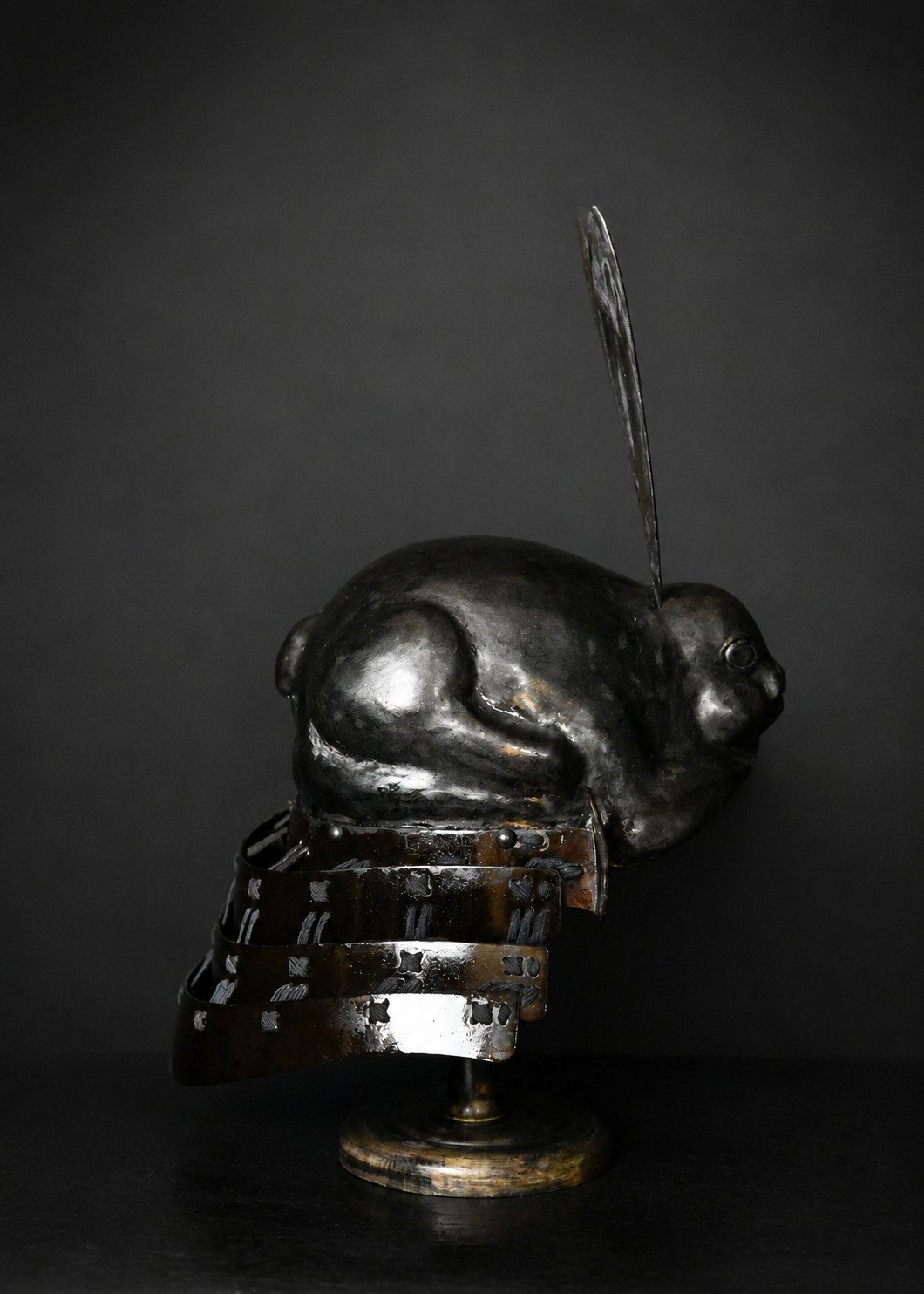 Edo Usagi-nari Kawari Kabuto – Silver-Foiled Rabbit Helmet — 5 of 15